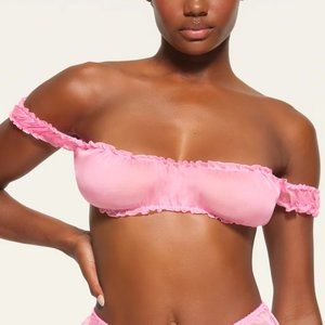 SKIMS ROMANCE CHIFFON CROP TOP